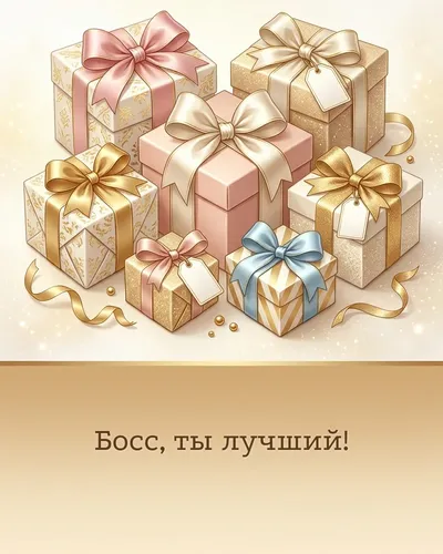 поздравительная открытка — Босс, ты лучший!